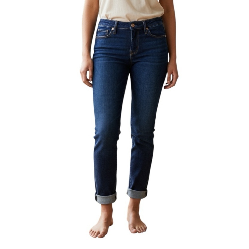 7 FOR ALL MANKIND WOMENS Kimmie Dark Blue Straight Leg Jeans Size 25 denim pants